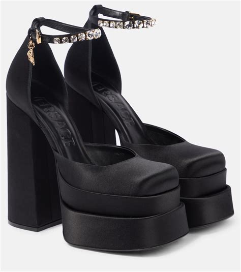 versace black heels 2021|versace black platform heels.